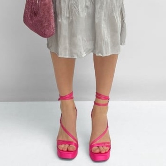 Hot pink zara platform heels - Picture 2 of 3